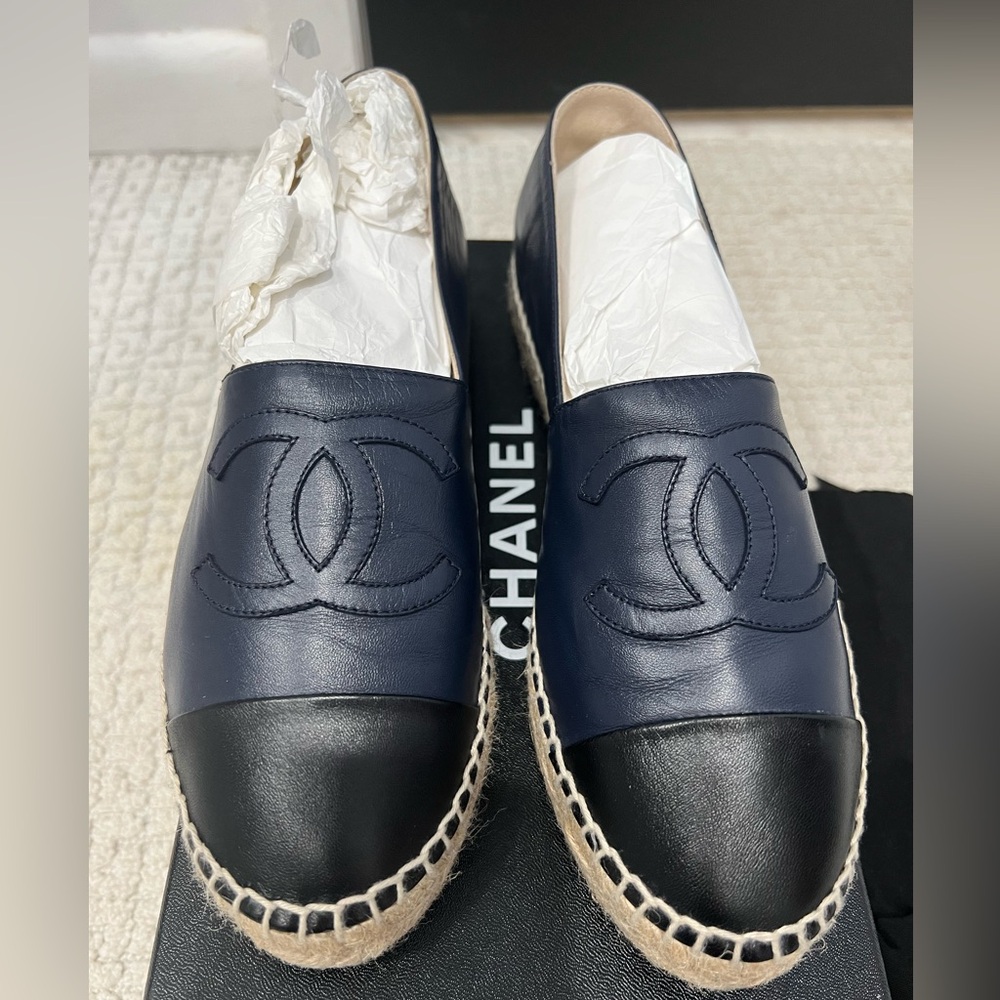 Chanel Navy and Black Espadrilles